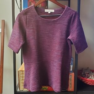 DONATED - LOFT Heather peplum top